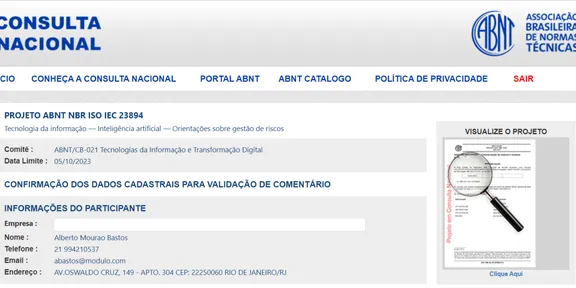 Consulta Nacional ISO 23894: Contribua para uma Inteligência Artificial Segura e Responsável